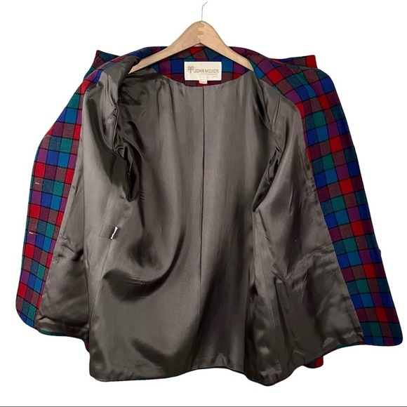 VINTAGE Checkered Wool Blazer - Picture 6 of 12